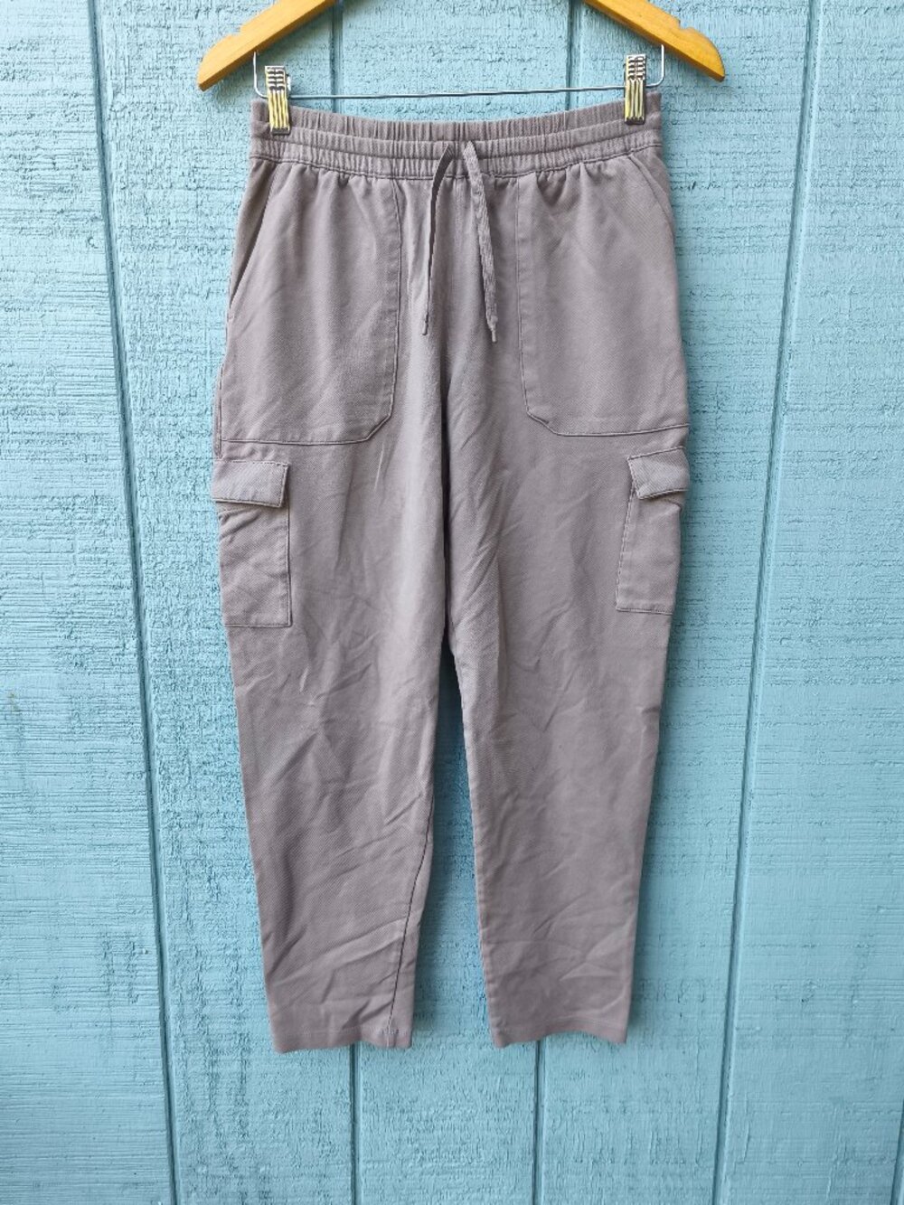 Patagonia Organic Cotton Cargo Utility Sweatpant Joggers sz S Beige Taupe FLAWED